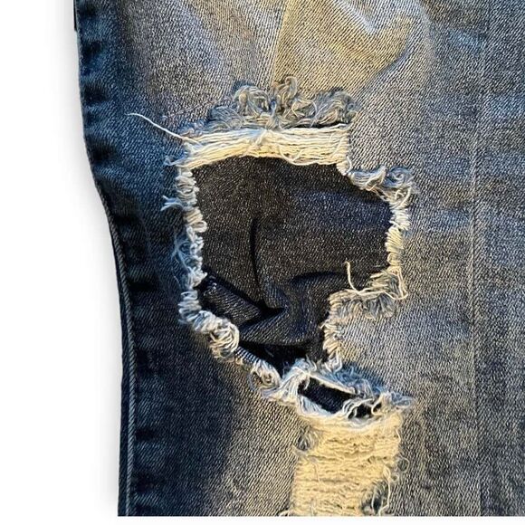 CROP HIGH RISE DISTRESSED SKINNY JEANS - Picture 6 of 14